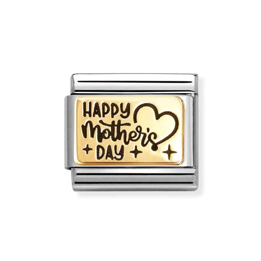 Composable Classic Happy Mother's Day with Heart In 18K Gold Charm