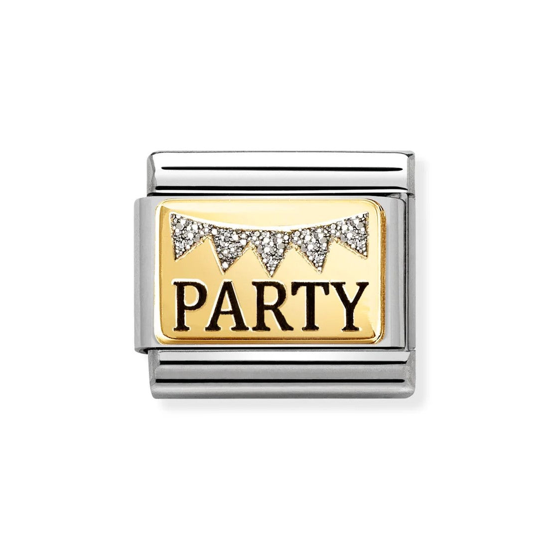Composable Classic Party With Glitter In 18K Gold Charm