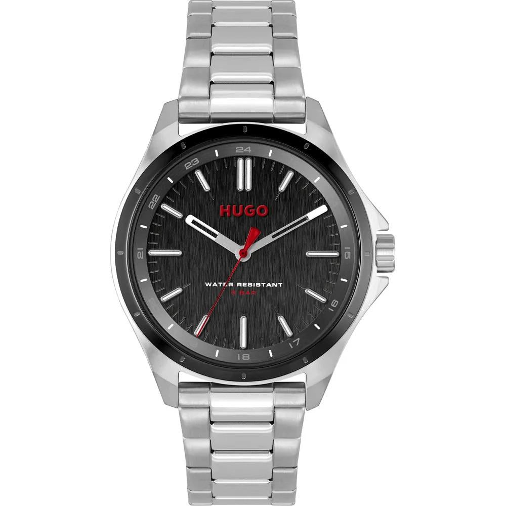 #COMPLETE Black Dial With SS Bracelet Strap Mens Watch