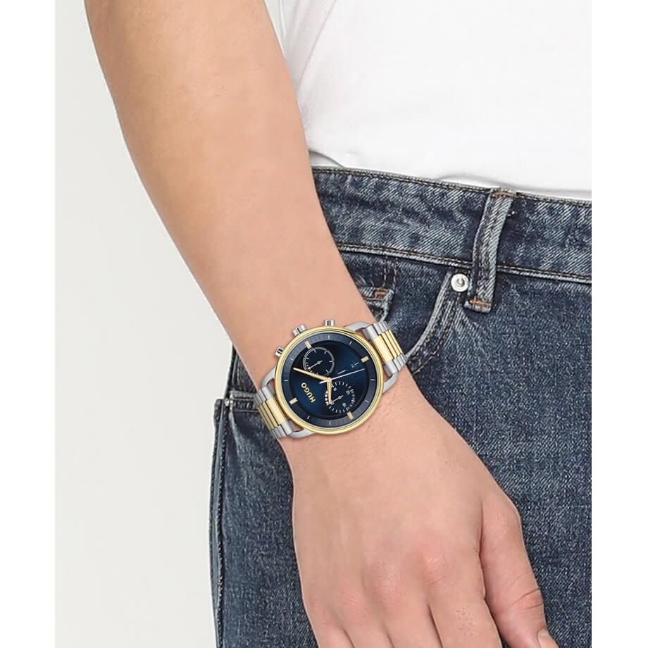 ADVISE Blue Dial Two Tone Bracelet Strap Gents Watch