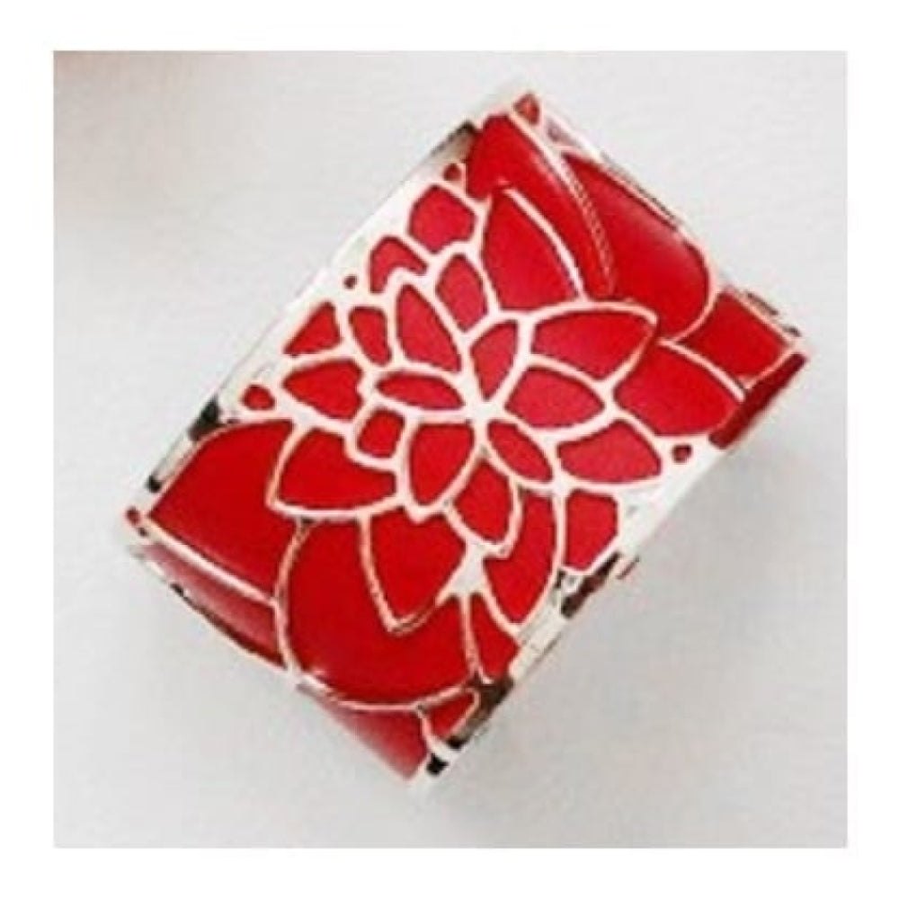Silver Plated Nenuphar Patteren 40MM Cuff