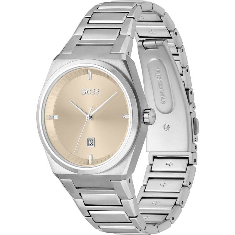 Steer Champagne Dial SS Bracelet Strap Ladies Watch