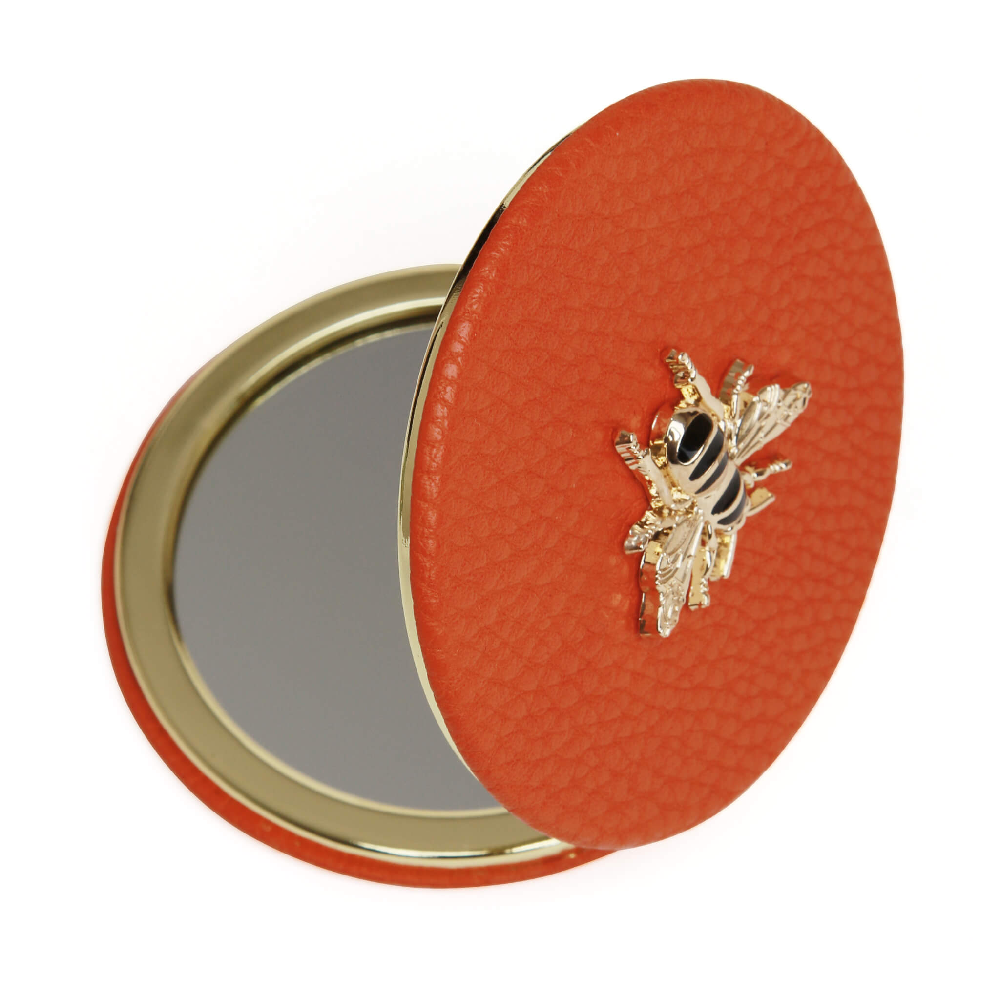 Round Compact Mirror Orange