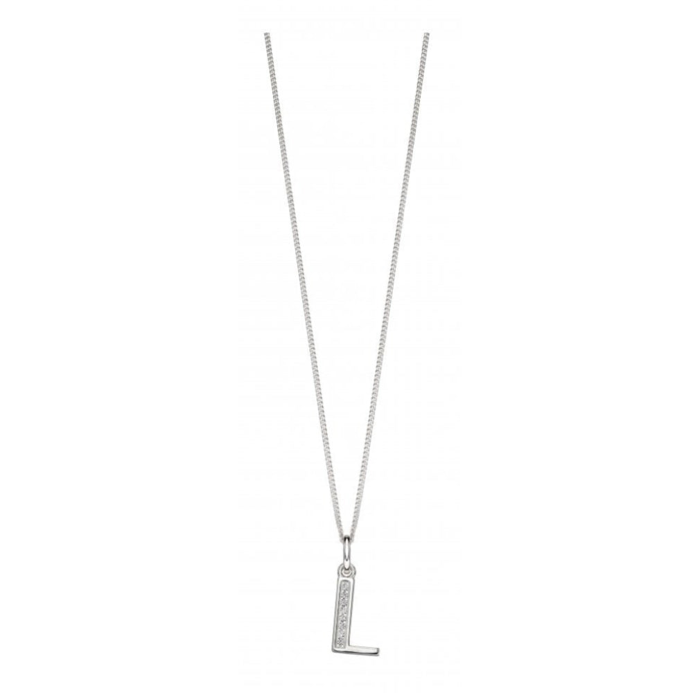 Art Deco Initial 'L' CZ Pendant