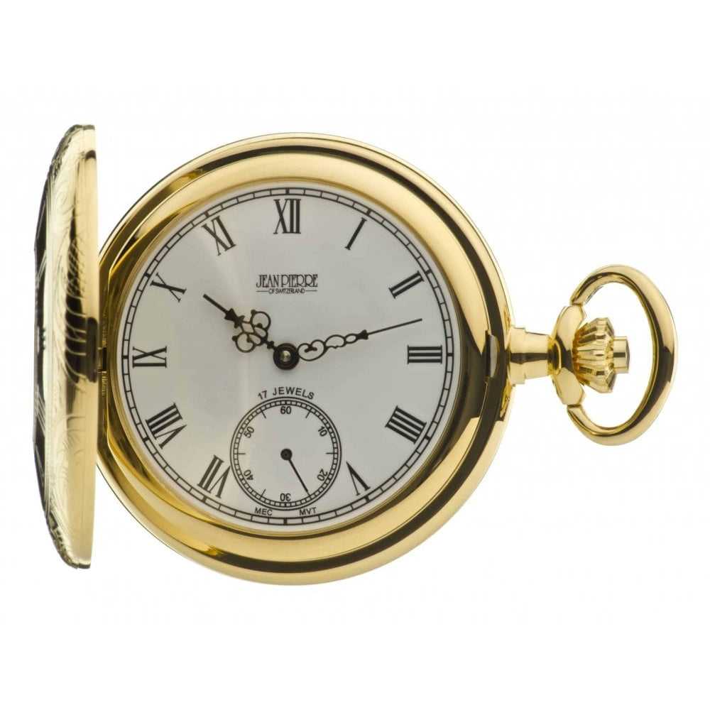 Gold Plated Half Hunter Mechanical Pocket Watch