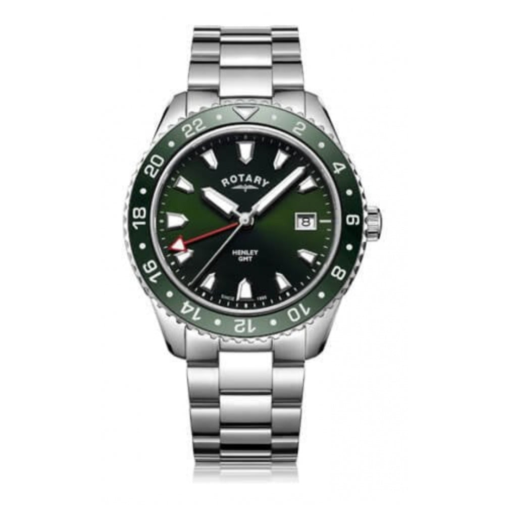 Stainless Steel Case Green Dial & Bracelet Strap Gents Henley Watch