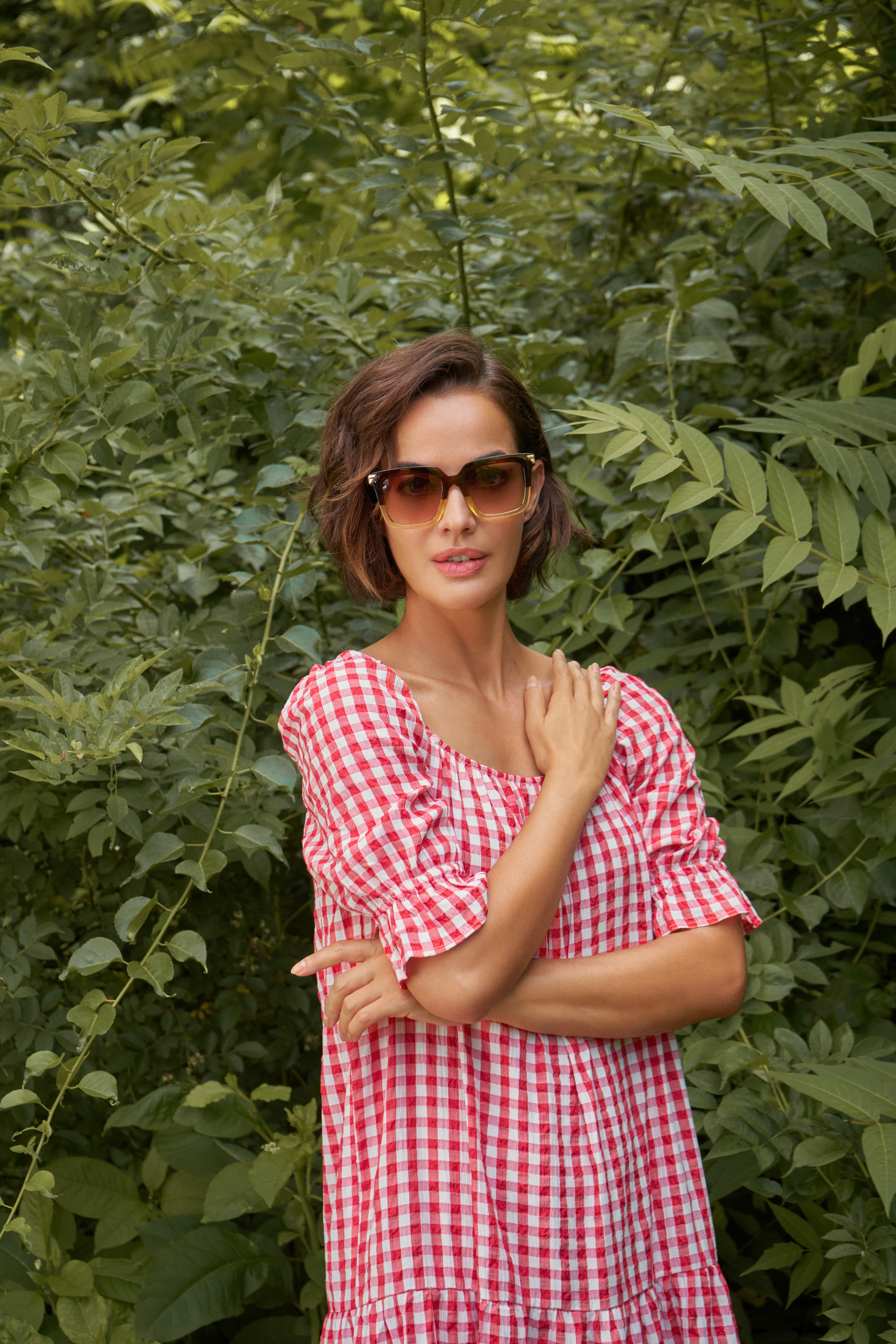 Fallon Luxe Sunglasses - Mahogany/Nude