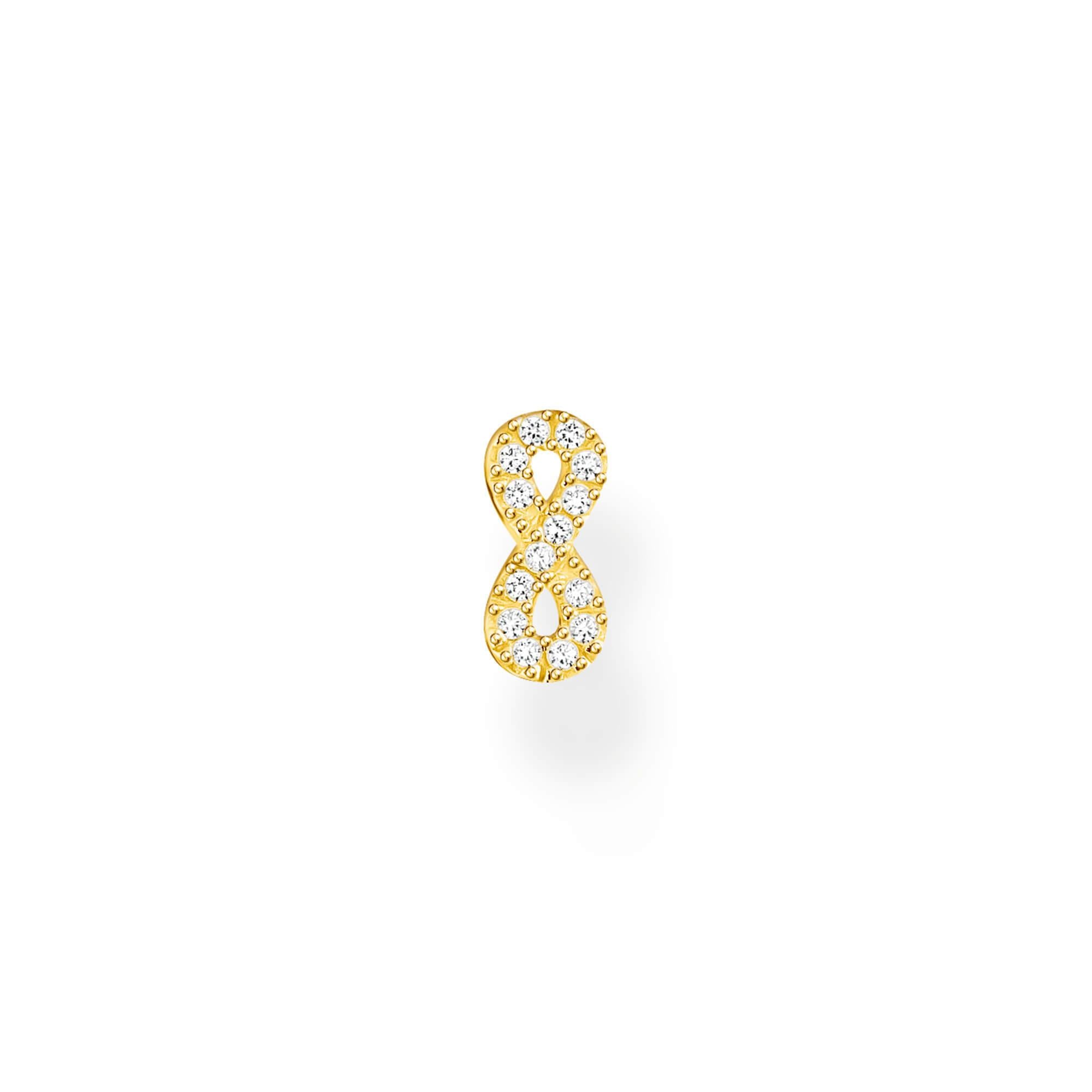 Gold Plated Infinity Single Ear Stud With CZ