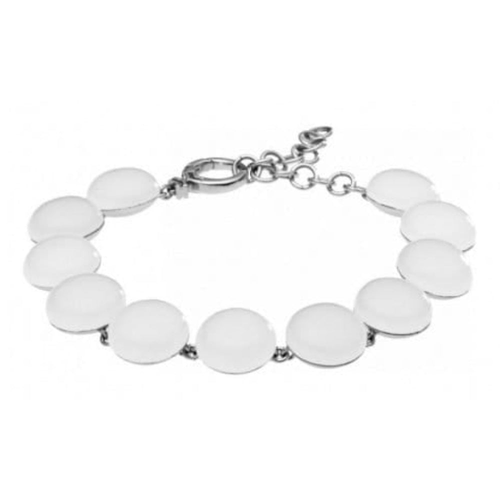 Ladies White Circular Glass Bracelet