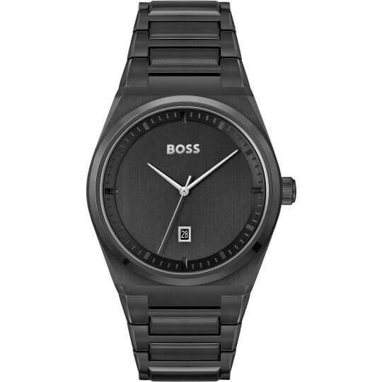 Steer Black SS Bracelet Black Dial Gents Watch