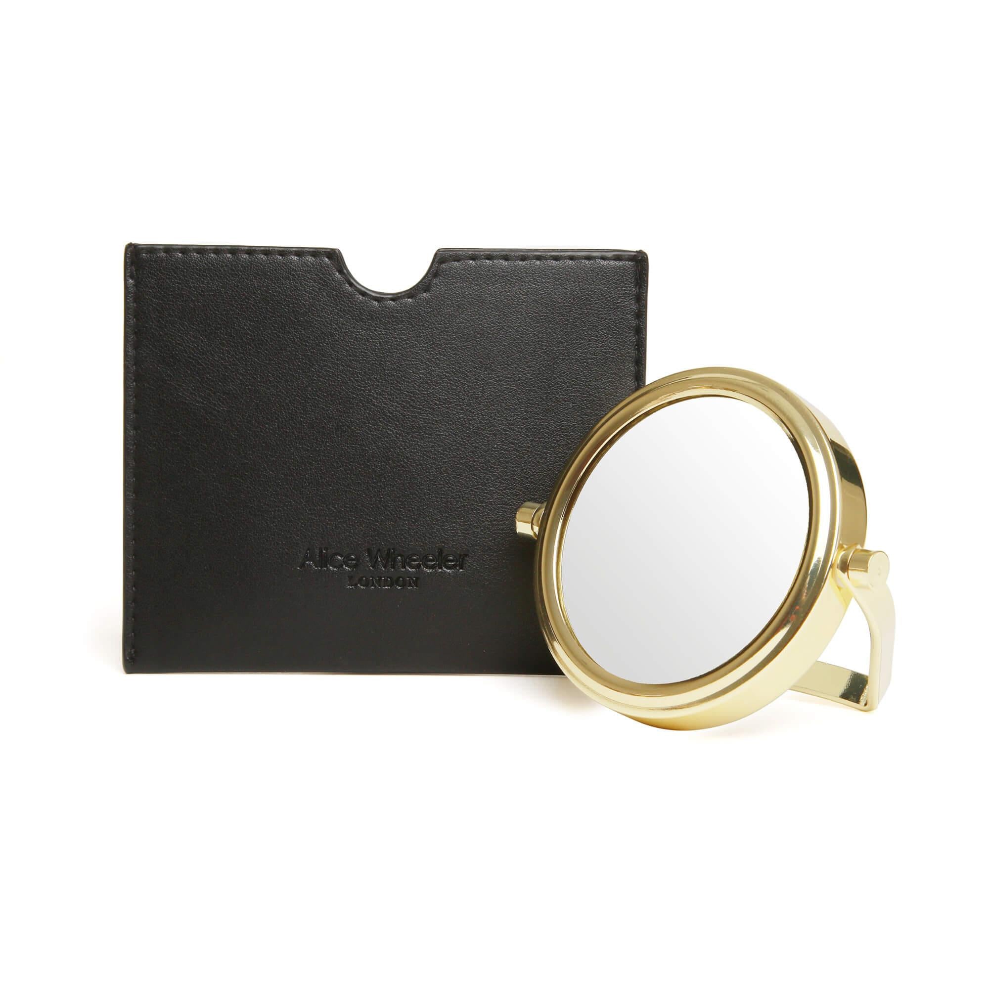 Mirror & Pouch In Black