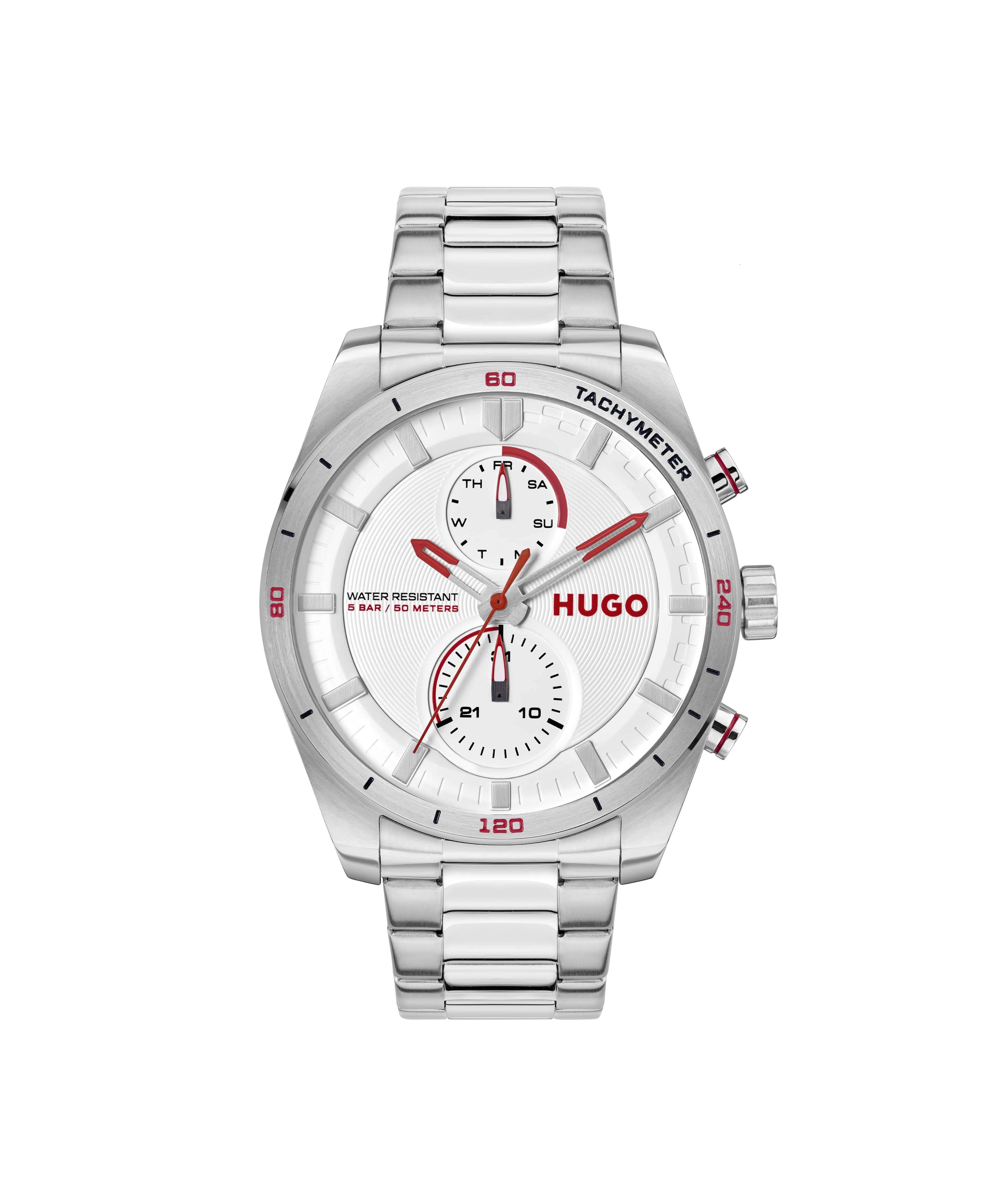#Fast White Dial With SS Bracelet Strap Gents Watch