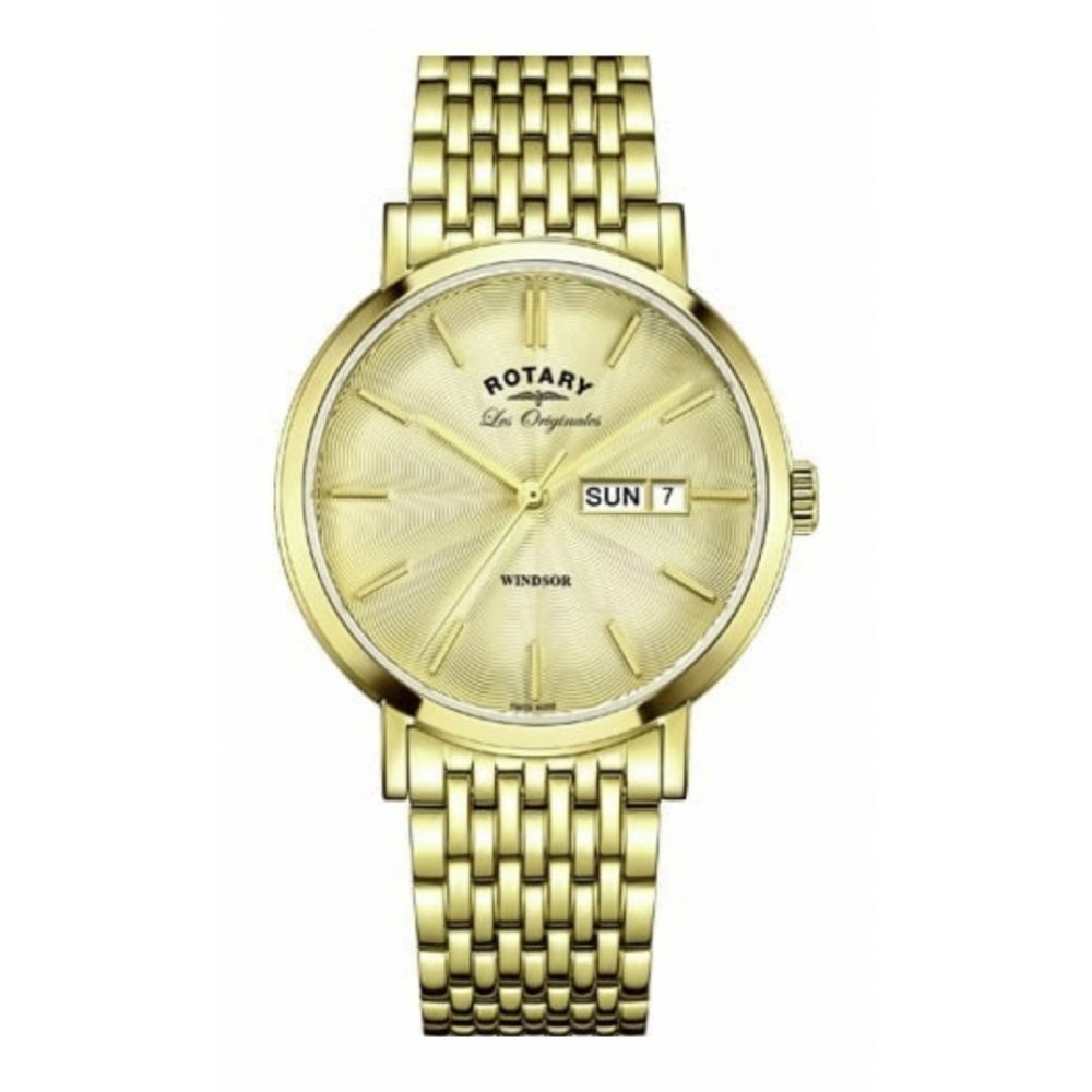 Gold Plated Day Date Dial Gents Wristwatch
