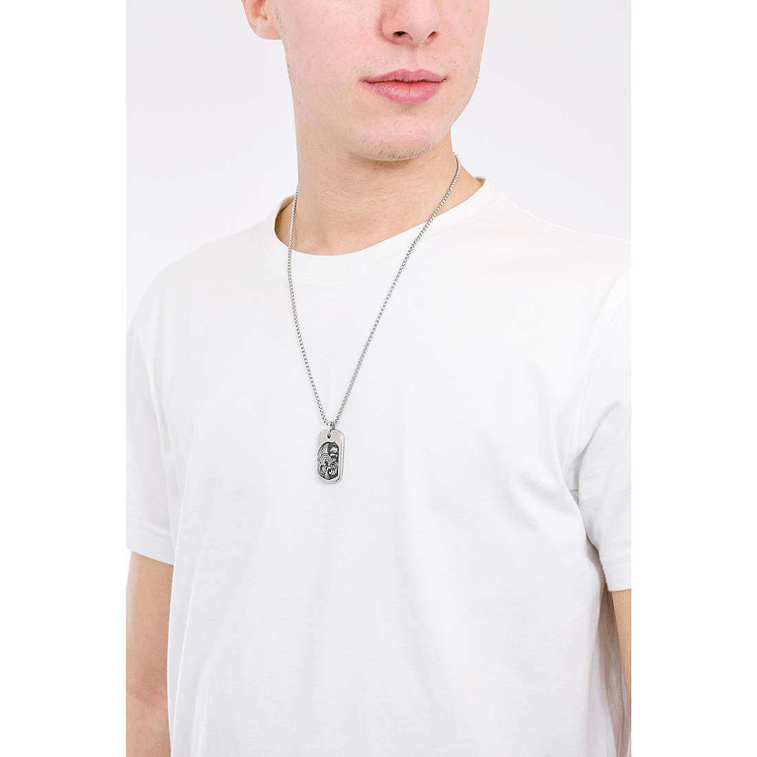 Instinct Marina Stainless Steel Ship At Sea Mens Necklace