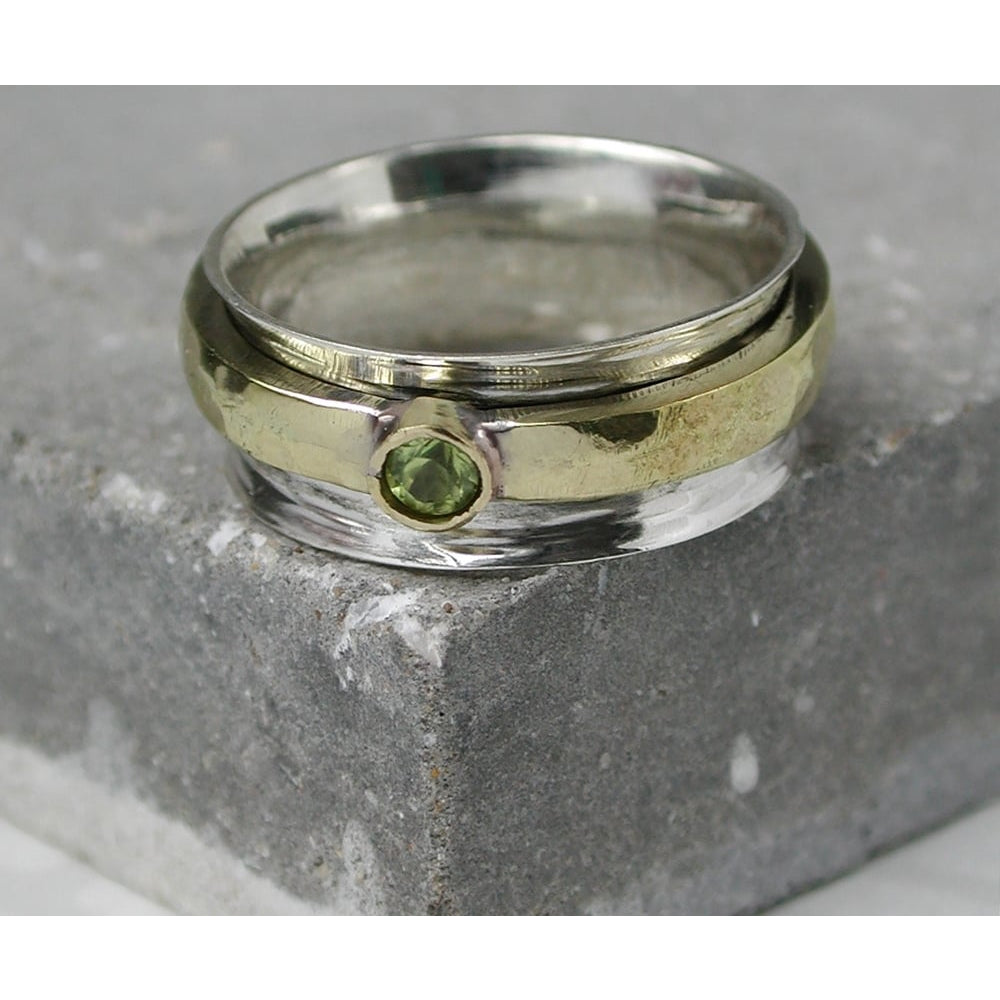 Peridot Silver Spinning Ring