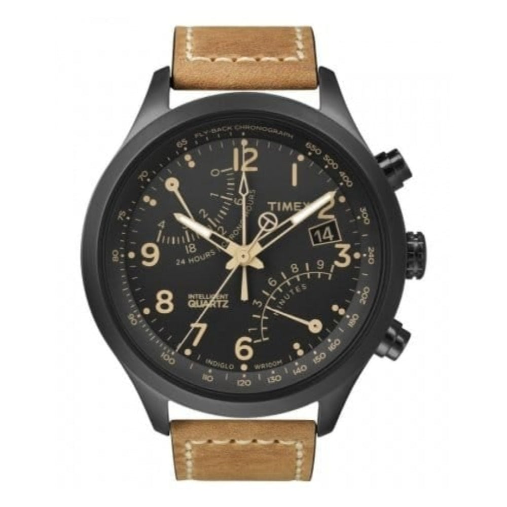 IQ T SERIES MENS FLY-BACK BLACK DIAL STP
