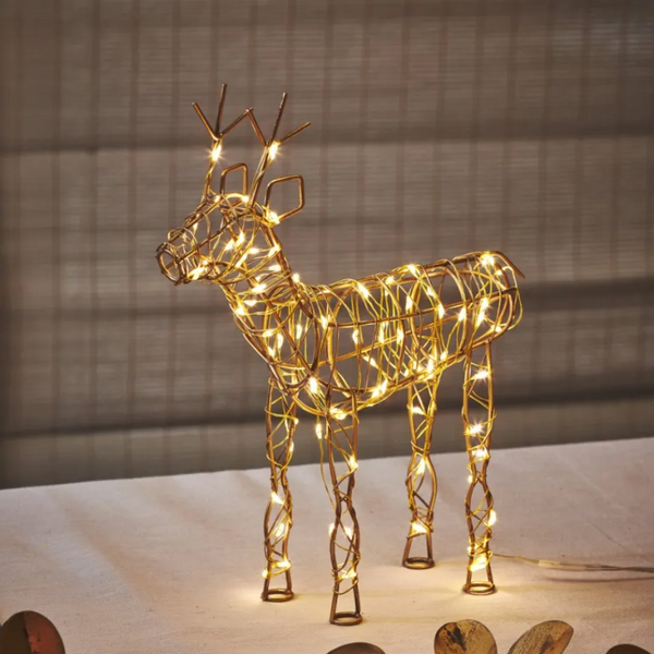 Gold Wire Reindeer Large LED