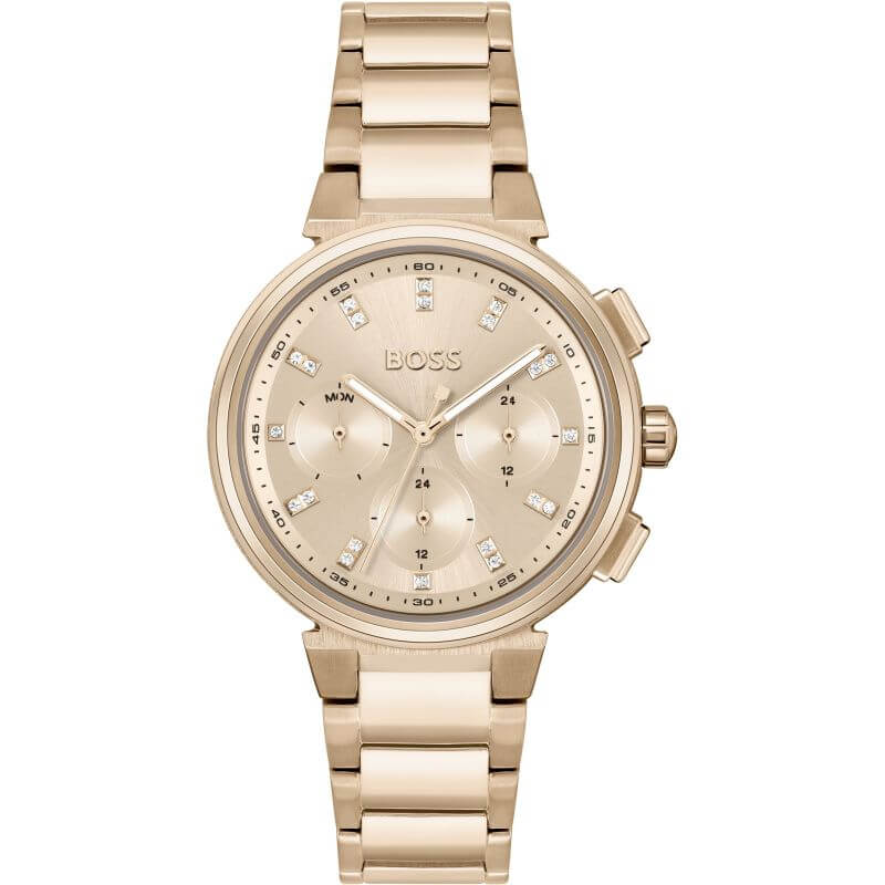 One Rose Chronograph Dial RG Tone Bracelet Strap Ladies Watch