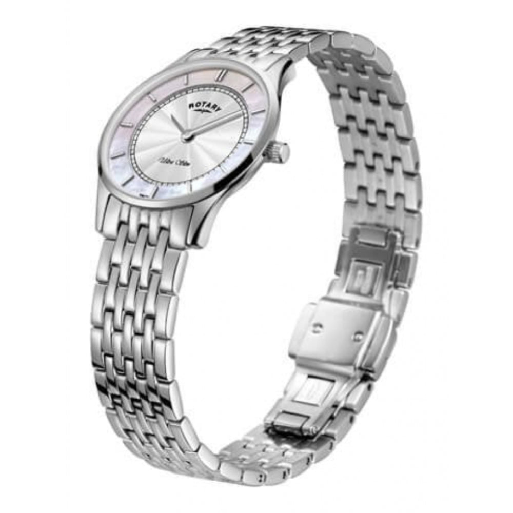 Ultra Slim MOP Dial Stainless Steel Bracelet Strap Ladies Watch