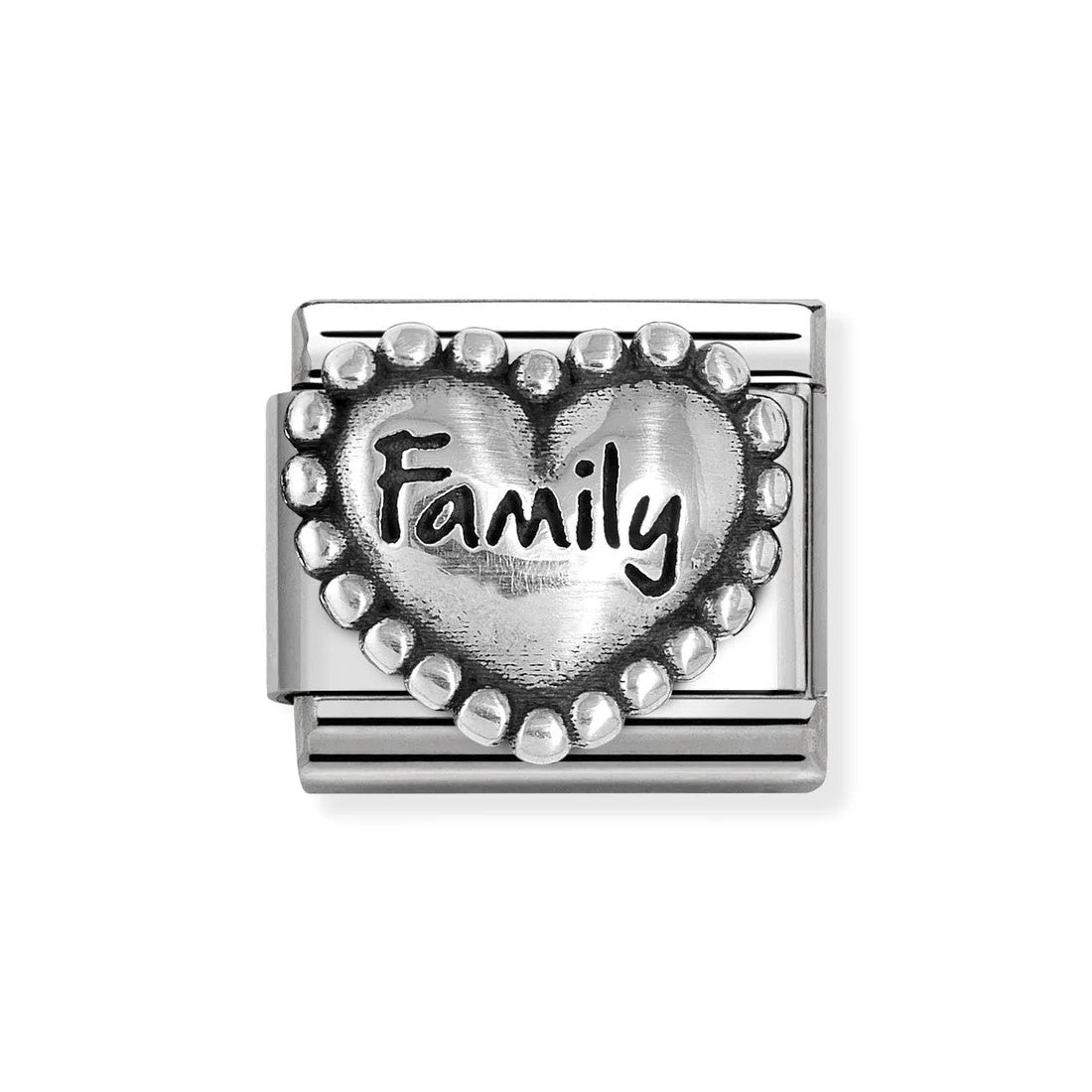 Classic Silver Heart With Dots Family Symbol Link