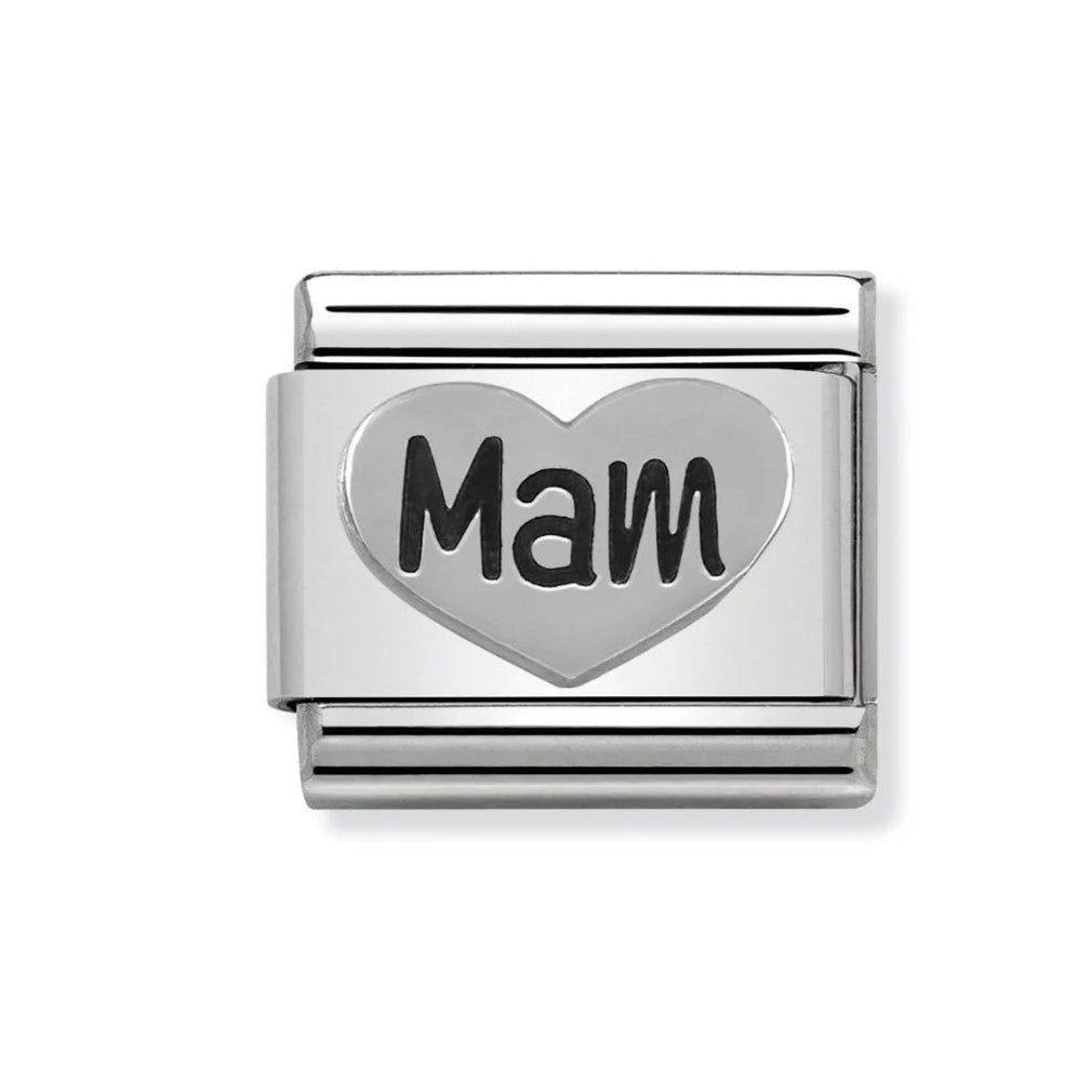 Classic MAM Heart In Stainless Steel & Sterling Silver Charm