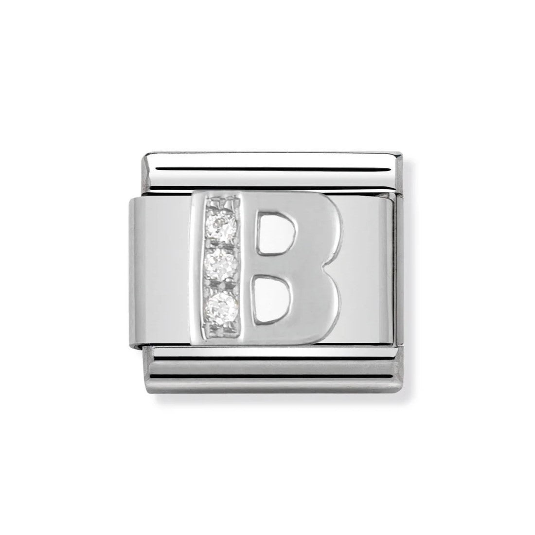 Classic Silver CZ 'B' Link
