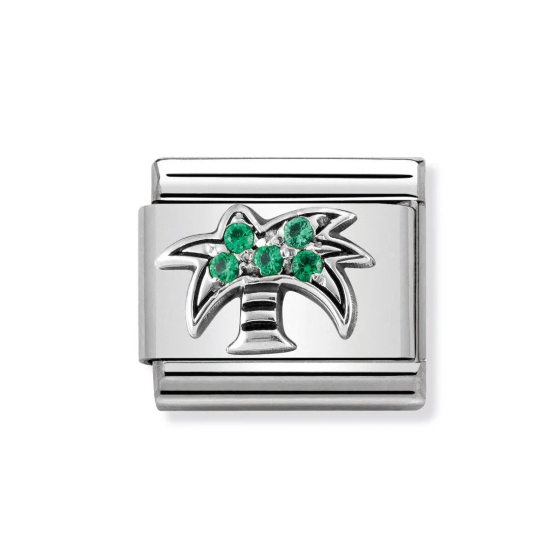Green CZ Palm Tree Classic Link