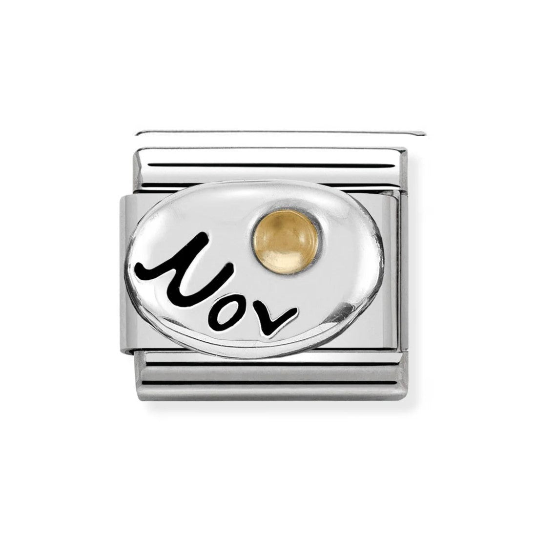 Composable Classic Steel & 925 Silver November Citrine Charm