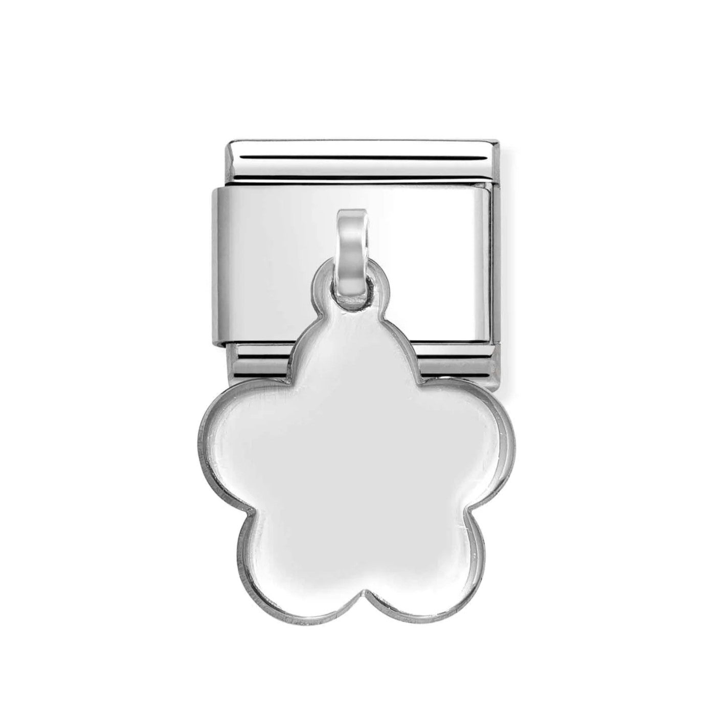 Classic Flower Pendant Charm In 925 Silver