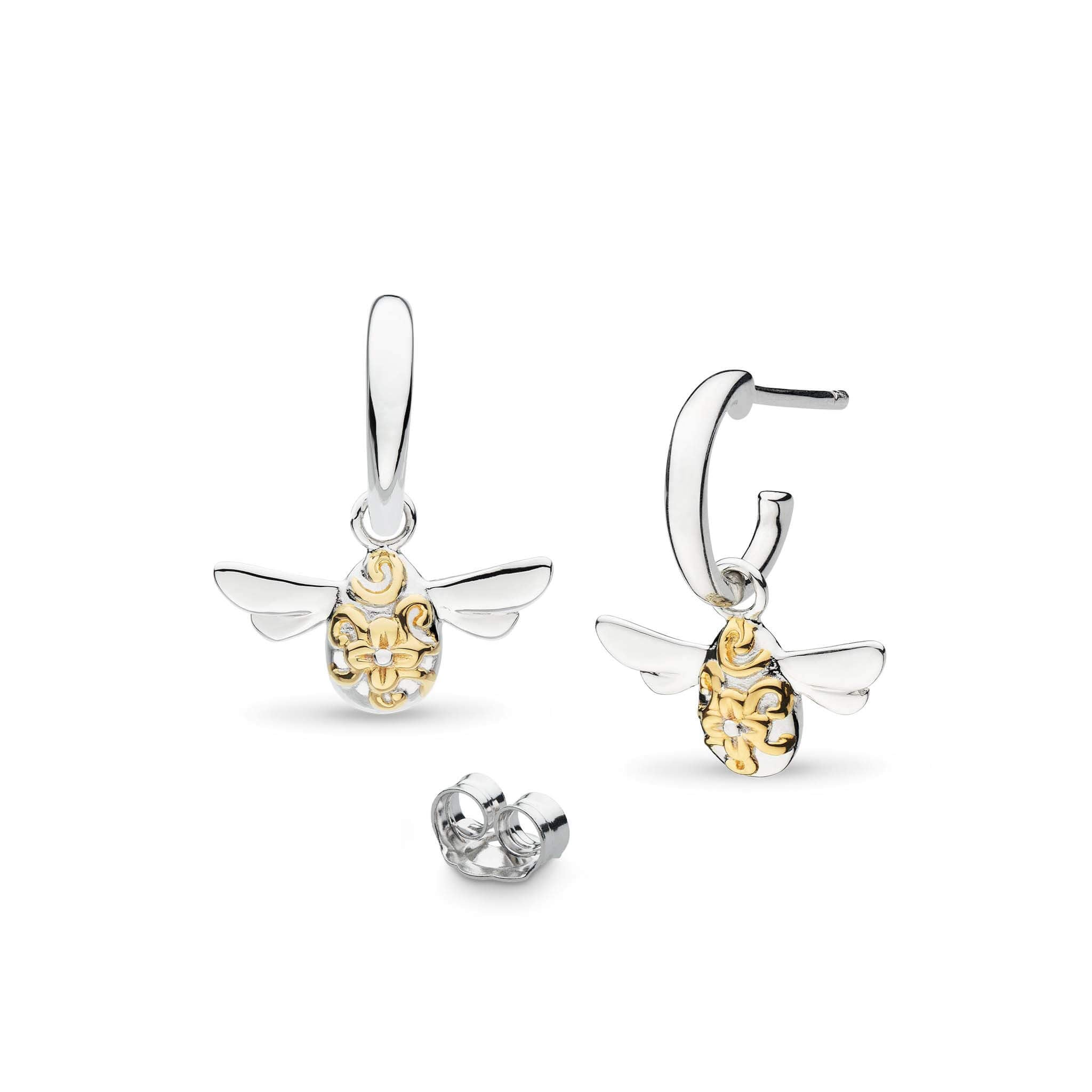 Blossom Flyte Honey Bee Semi Hoop Drop Earrings