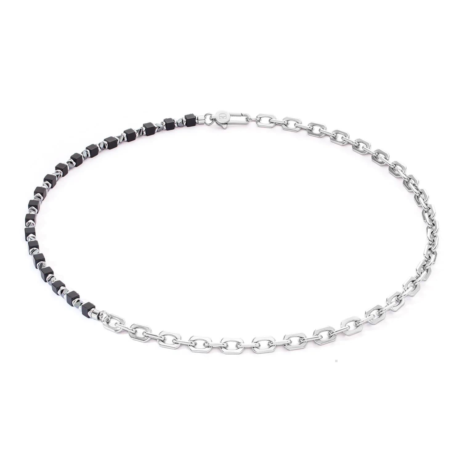 Cubes Fusion Link Chain Black Necklace
