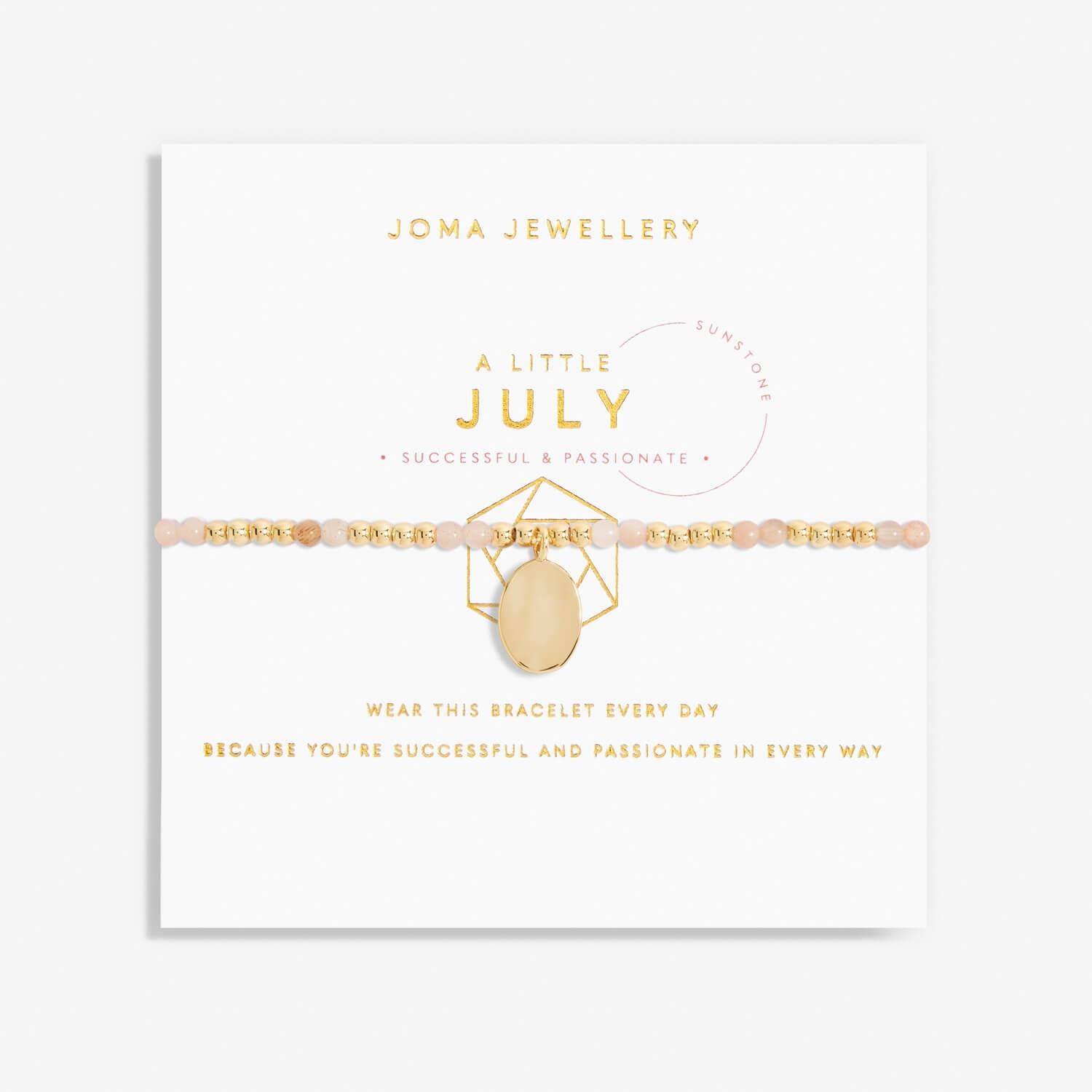 July A Little Birthstone Gold Bracelet