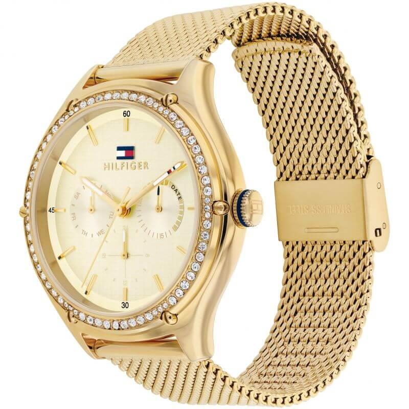 Lexi Gold Plated Mesh Strap With Gold Dial Watch