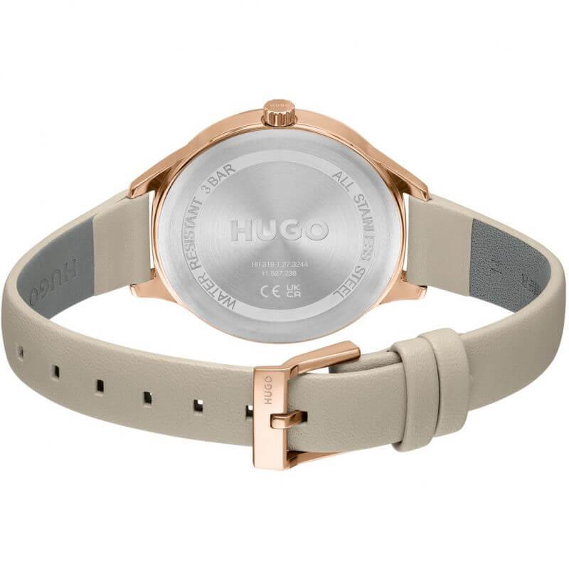 FLASH Rose Gold Dial & Beige Leather Strap Ladies Watch