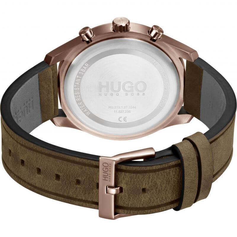 CHASE Black Multifunctional Dial & Brown Leather Strap Gents Watch