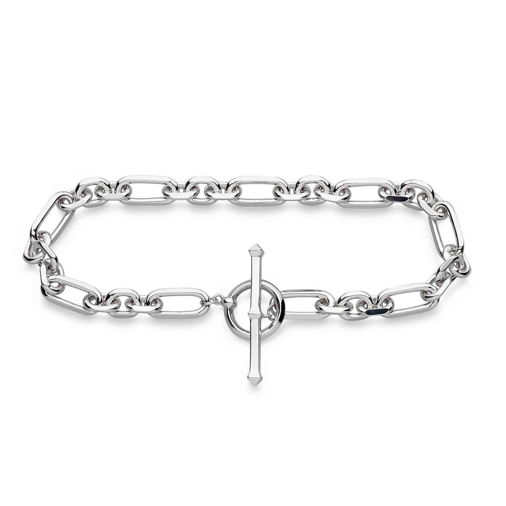 Revival Figaro Chain Link T-Bar Bracelet (H)
