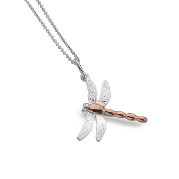 Origins Two Tone Dragonfly Pendant Necklace