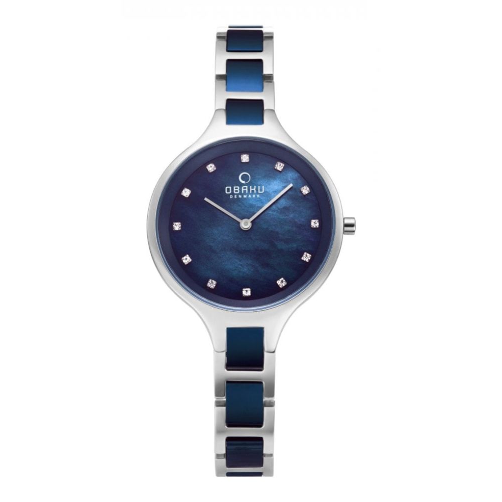 IRIS - BLUESTEEL Stainless Steel Case With Blue Dial & Link Bracelet Ladies Watch