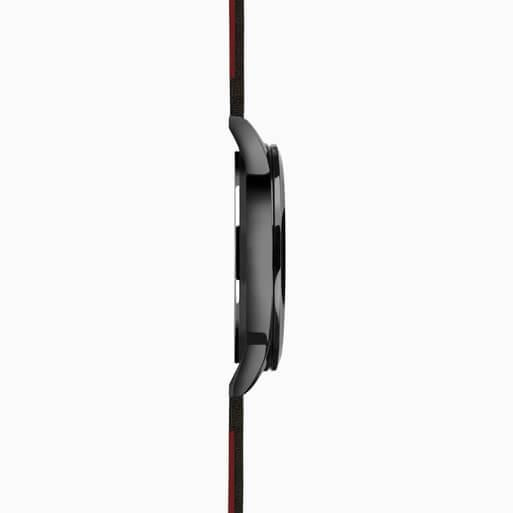 Black Case with Black Dial & Leather Strap Men's Nordic Watch