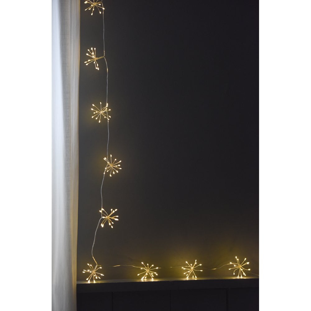 Battery Starburst Chain Silver LED Light Chain