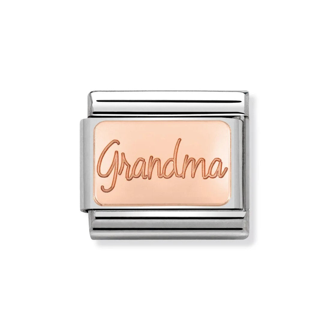 Composable Classic Grandma Engraved Rose Gold Plate In Stainless Steel Charm