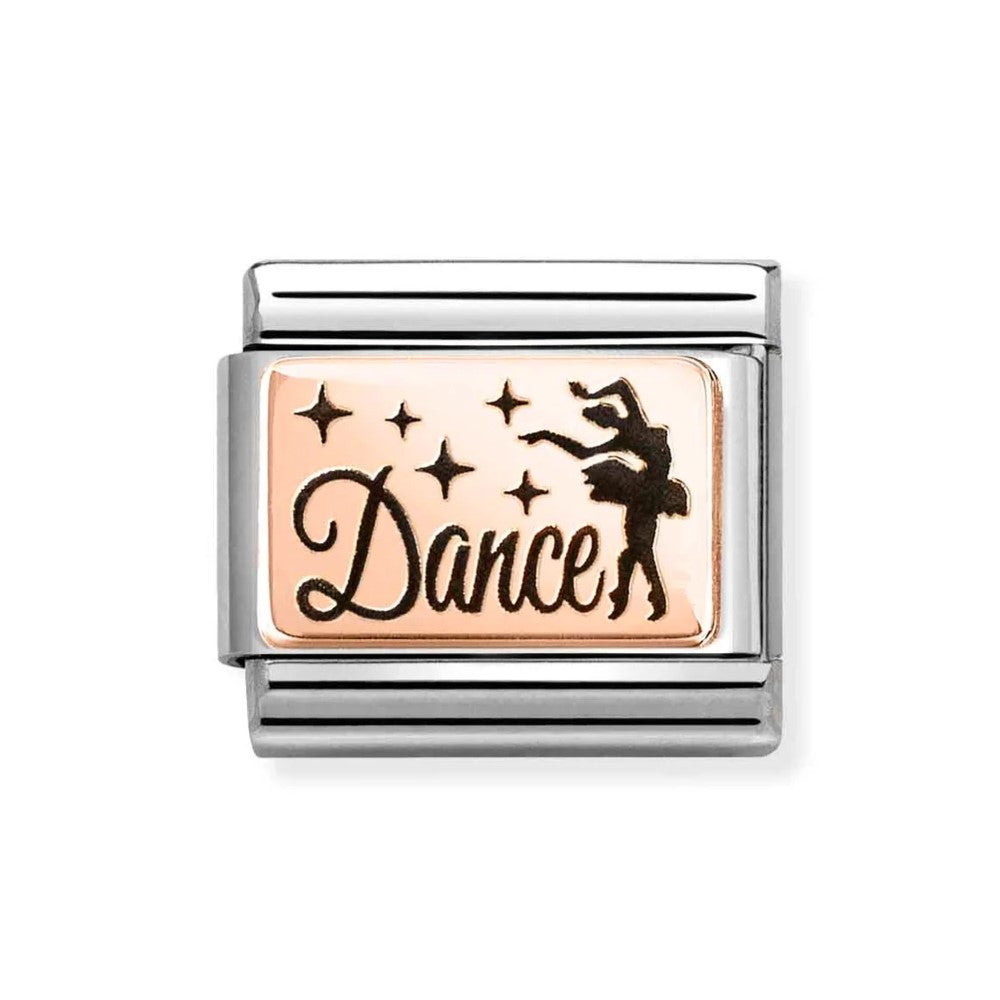 Composable Classic Dance With Ballerina Symbol In 9K Rose Gold Charm