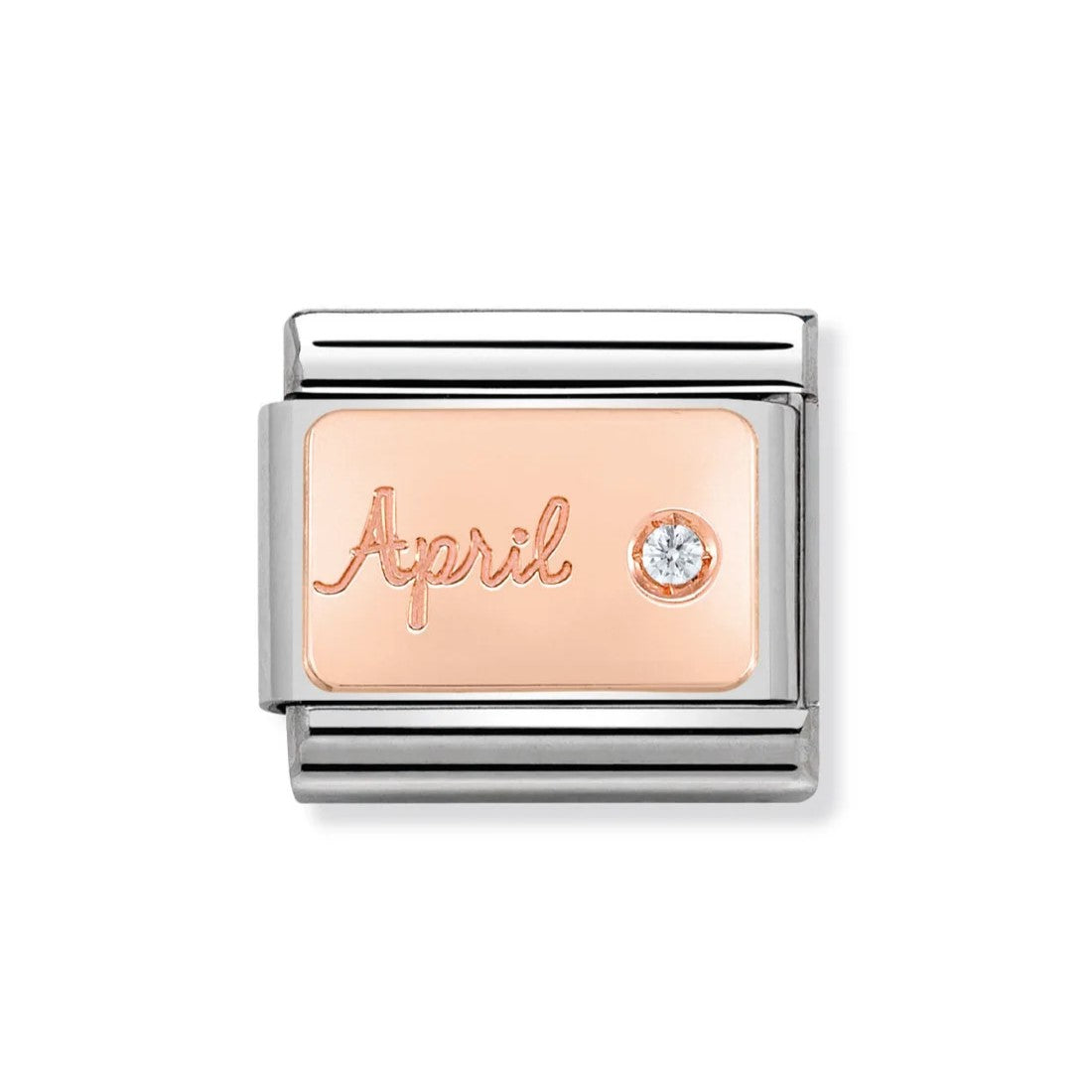 Classic Link In Stainless Steel With Rose Gold April