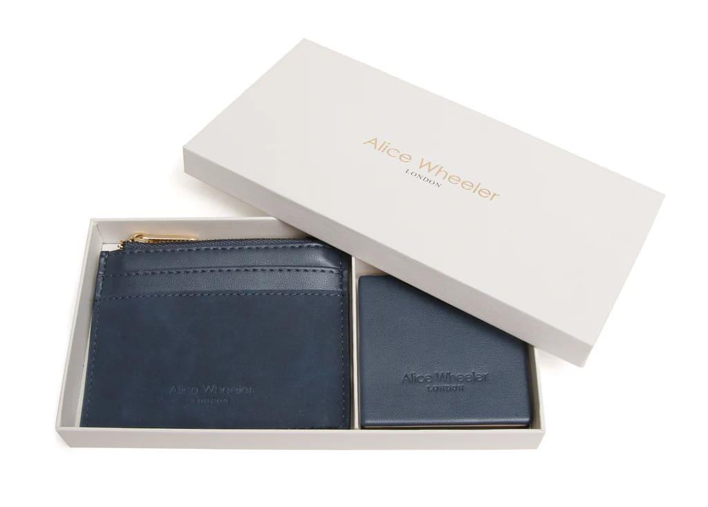 Verona Coin Purse & Vienna Compact Mirror Gift Set In Navy