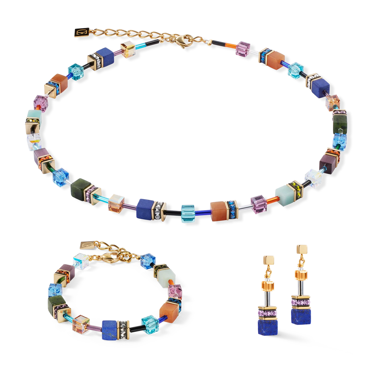 GeoCUBE Iconic Precious Multicolour Motion Necklace