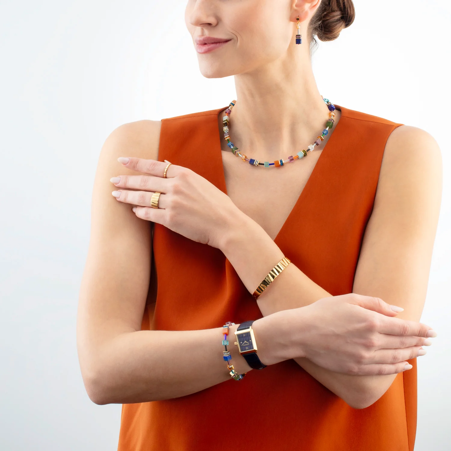 GeoCUBE Iconic Precious Multicolour Motion Necklace