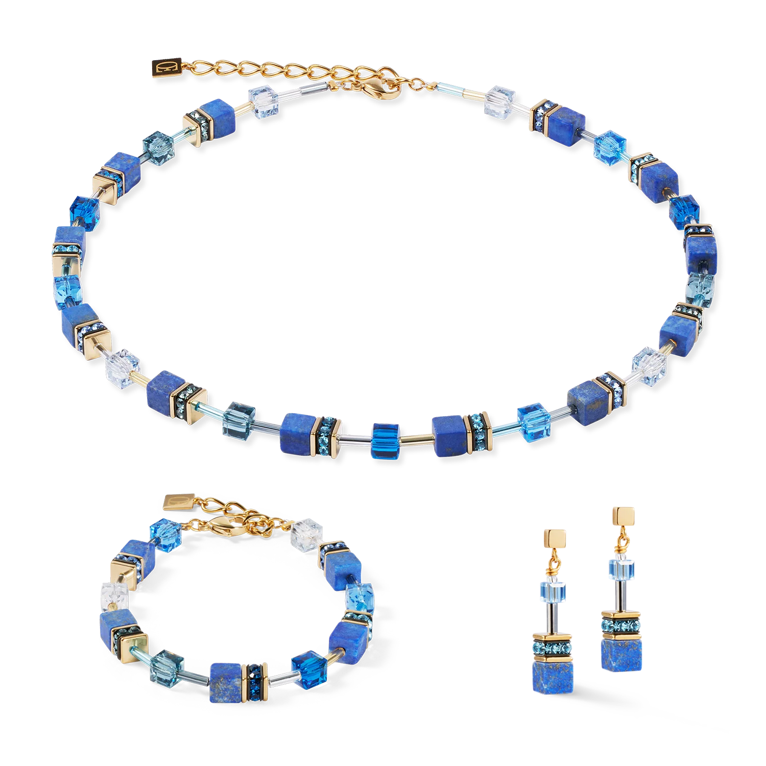 GeoCUBE Iconic Precious Blue Earrings