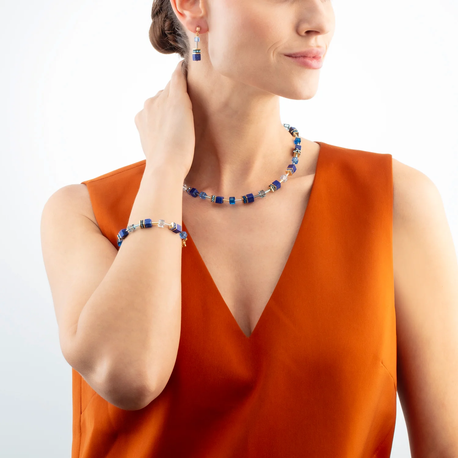 GeoCUBE Iconic Precious Blue Earrings
