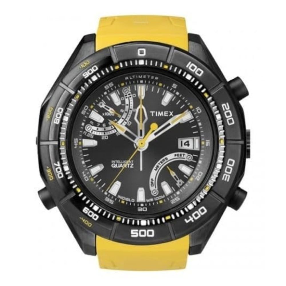 Intelligent Quartz Altimeter Yellow Rubber Watch