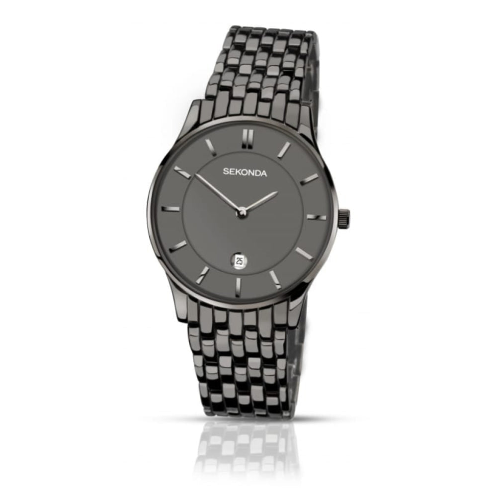 Mens' Quartz Watch With Grey Bracelet